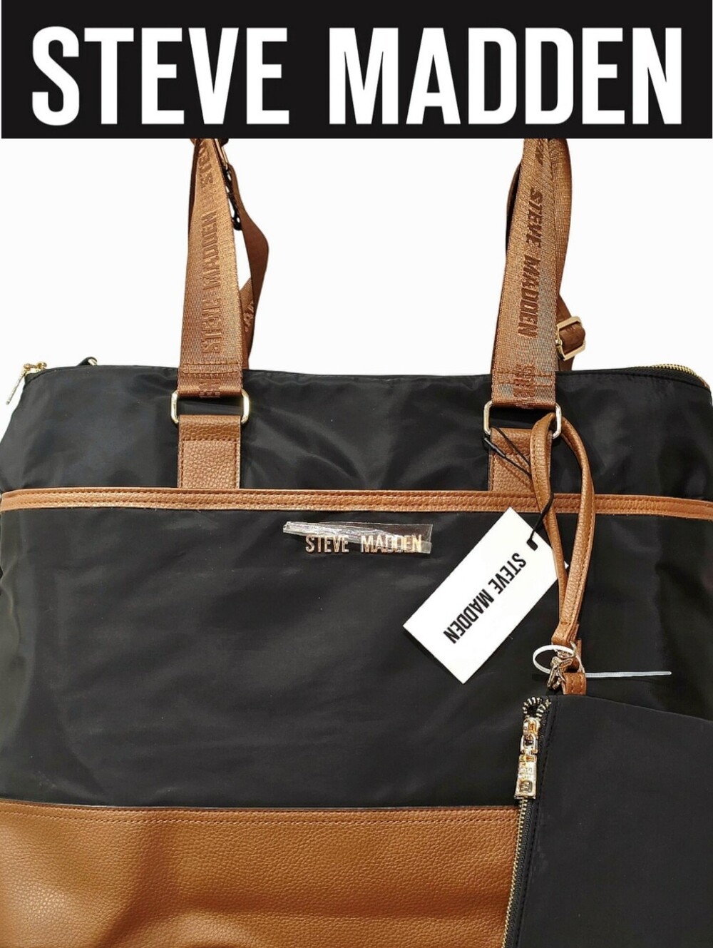 Steve Madden BCalypso Two Tone KOvernighter Tote Bag- Multi